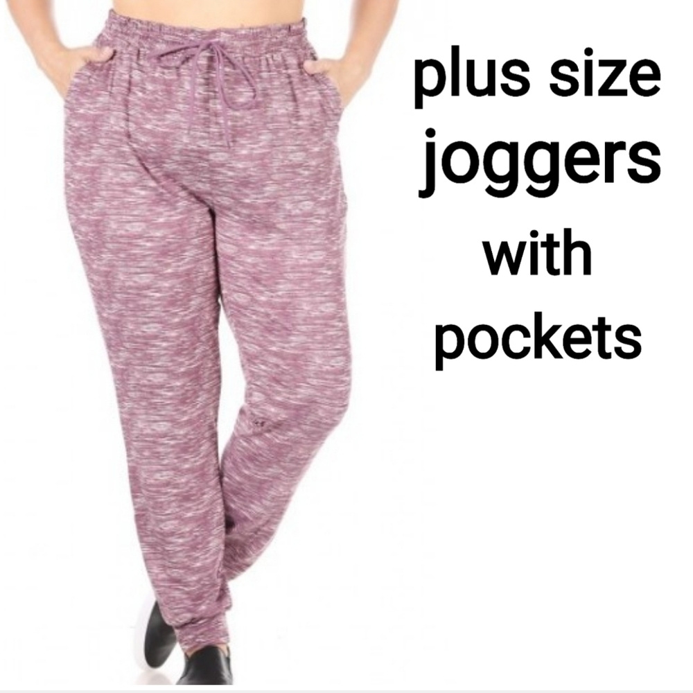 Plus size joggers with pockets and drawstrings
